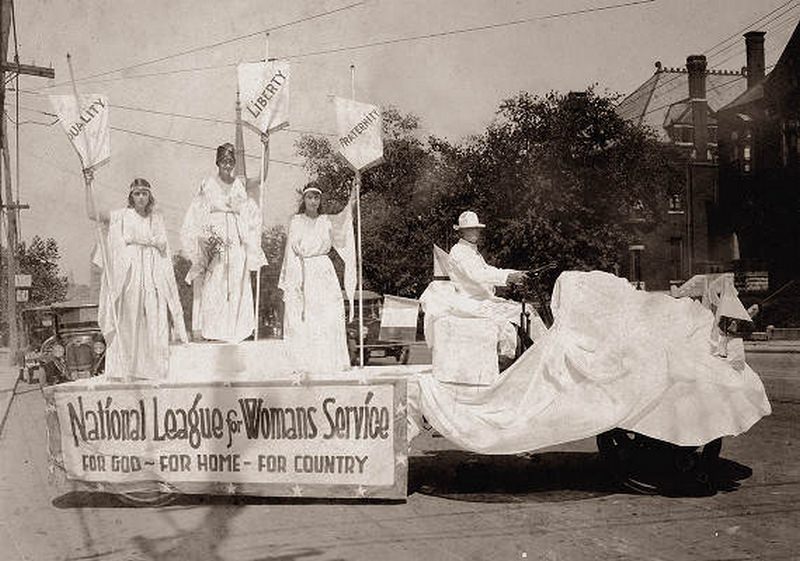 The National League for Woman's Service float, French Day Parade, Nashville, 1918