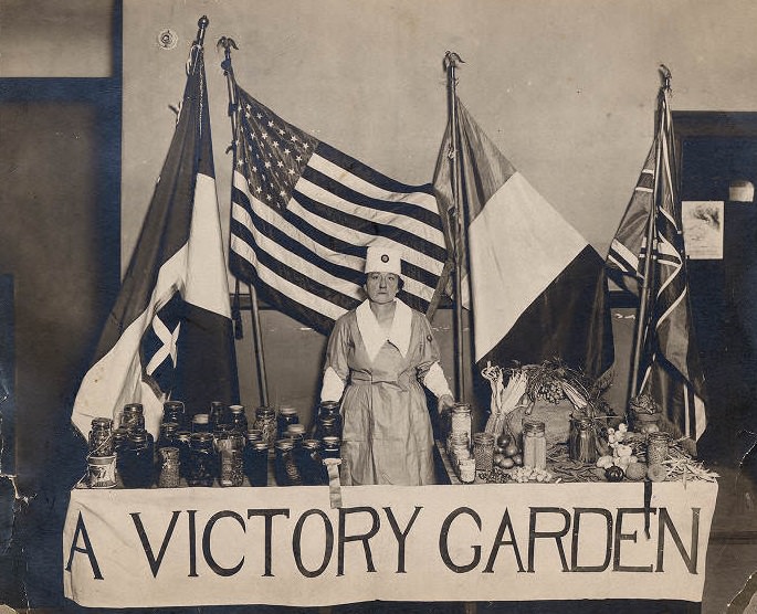 World War I victory garden exhibit booth, 1918