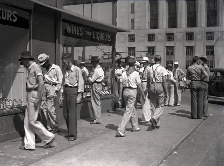 First day of legal liquor sales in Davidson County, Tennessee, 1939