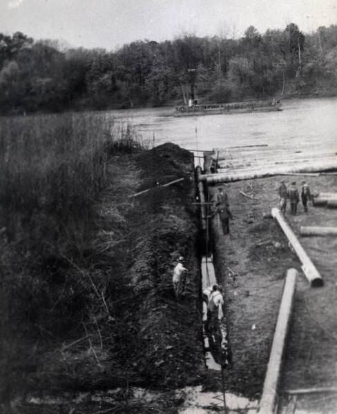 City of Nashville Water Works construction of waterline, Nashville, 1939