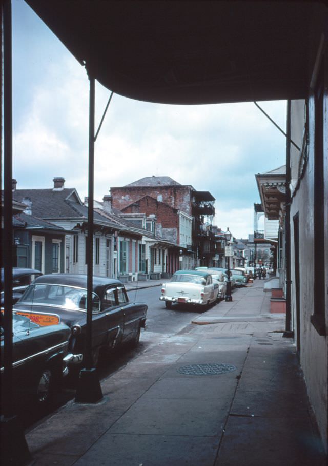 Bourbon Street houses, New Orleans, 1956.