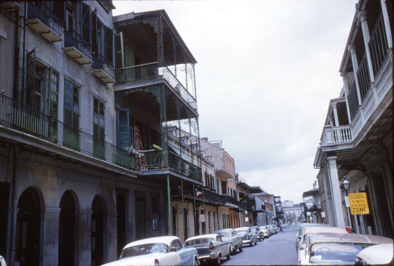 Orleans St. between Royal and Bourbon, 1956.