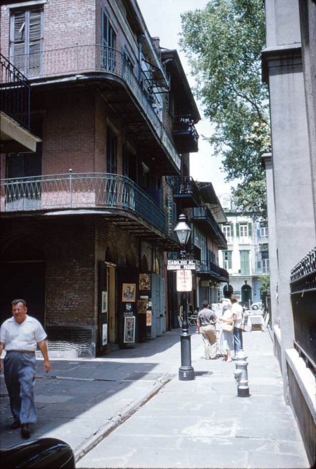 Pirate's Alley buildings, New Orleans, 1956.