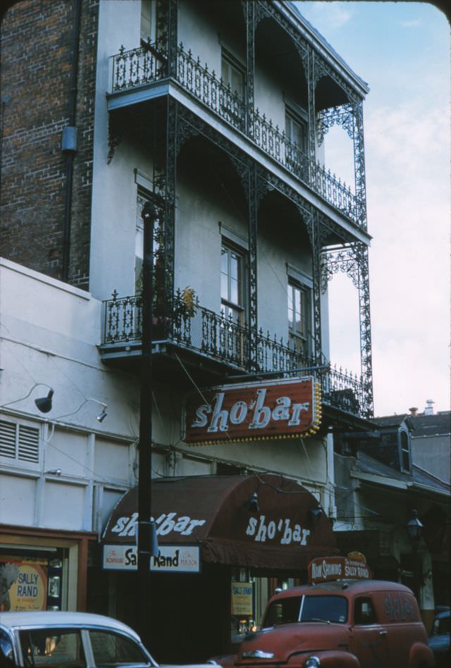 Shobar showing Sally Rand, New Orleans, 1956.