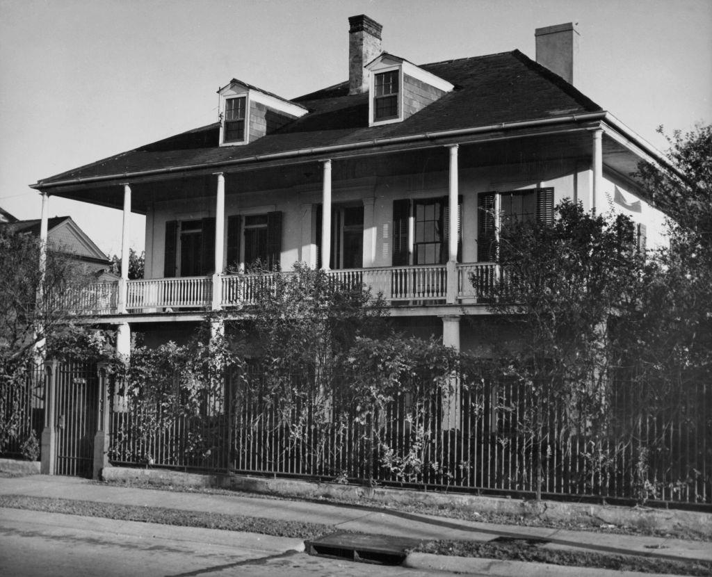 Typical house of the Bayou district Bayou Street, New Orleans , 1955.