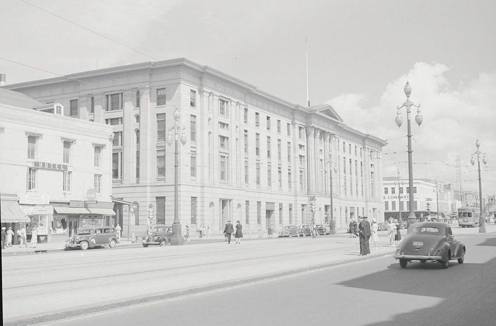 Exterior of the Custom House, New Orleans, 1950s