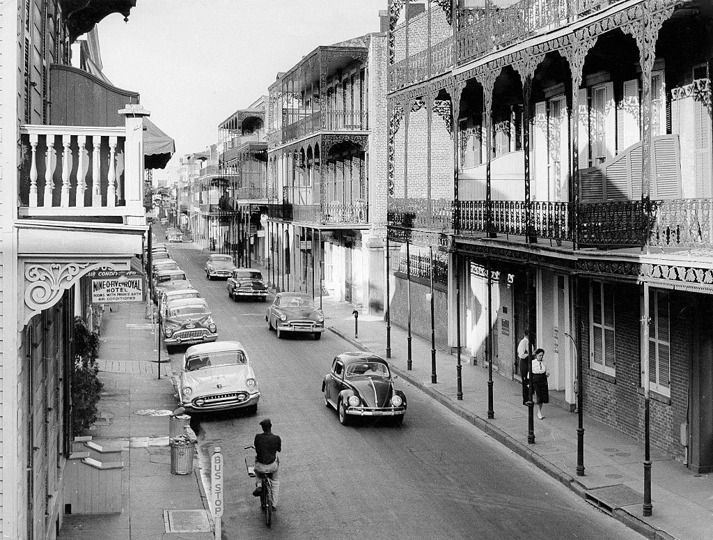 Royal Street, taken from the corner of Dumaine, 1950s