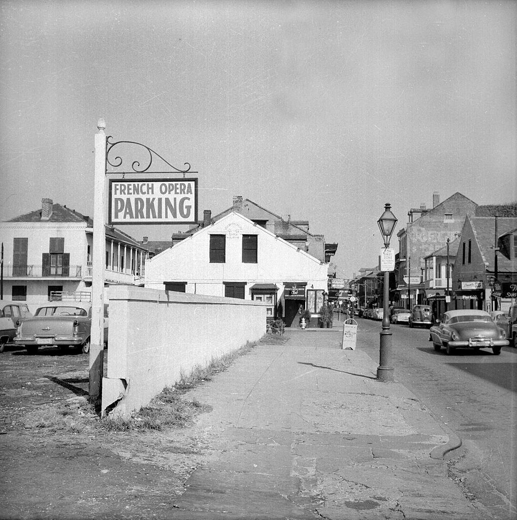 French Opera parking, New Orleans, 1955