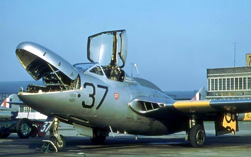 De Havilland DH.115 Vampire at RAF Swinderby, 1957