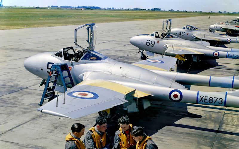 Vampire T.11s of the RAF College's Flying Wing, June 23, 1959
