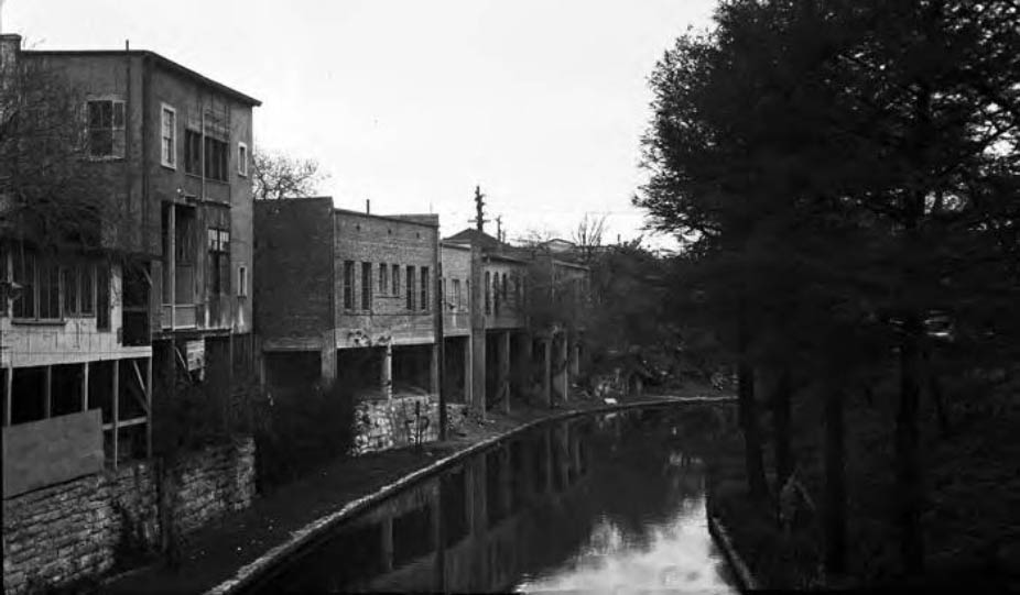 San Antonio River south of the Market Street Bridge, San Antonio, 1927