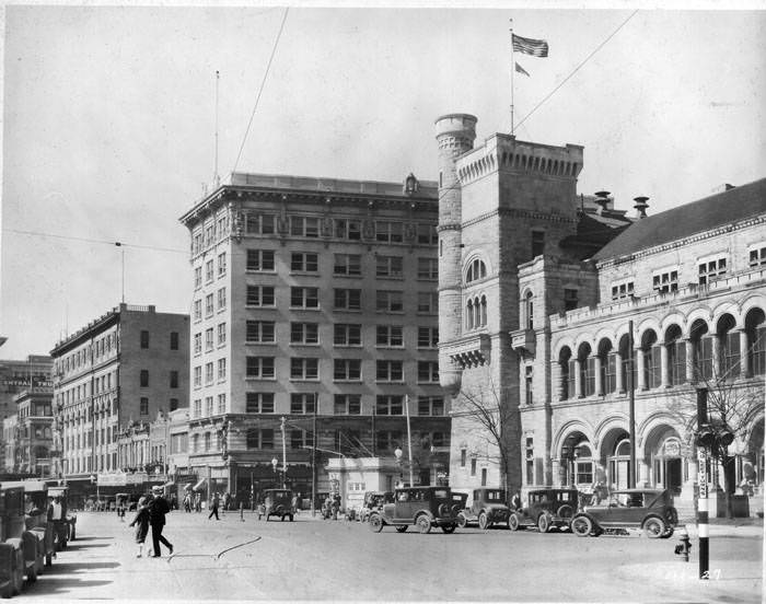 Northwest corner of Alamo Plaza, San Antonio, 1927