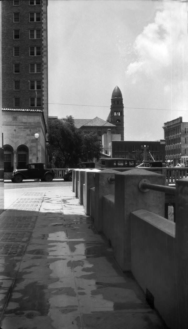 Walkway outside north side of Smith-Young Tower, San Antonio, 1928