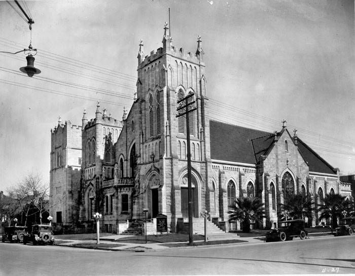 Exterior of First Prebyterian Church, San Antonio, 1927