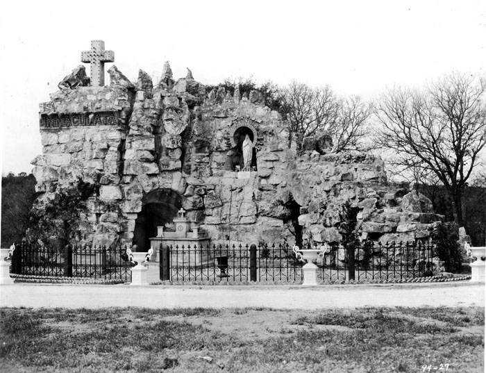 Grotto of Our Lady of Lourdes on grounds of Incarnate Word College, 4301 Broadway, San Antonio, 1927