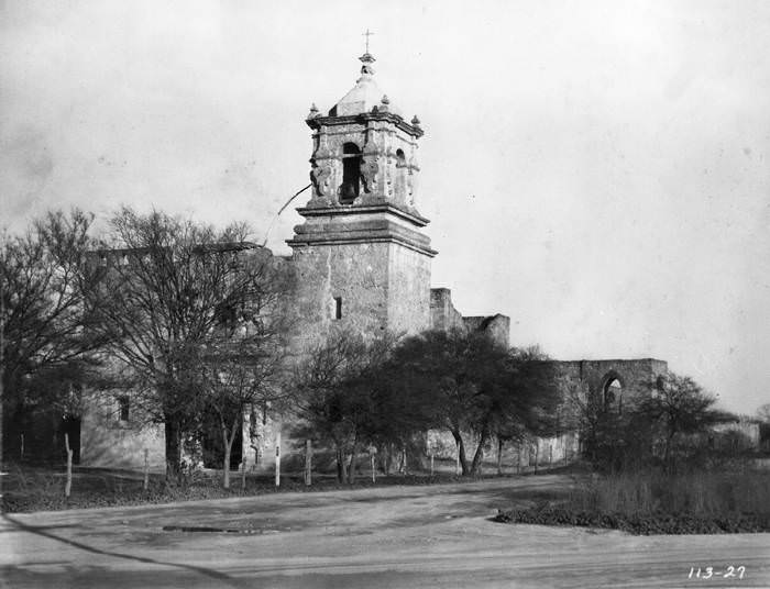 Front exterior of church, Mission San Jose, 1927