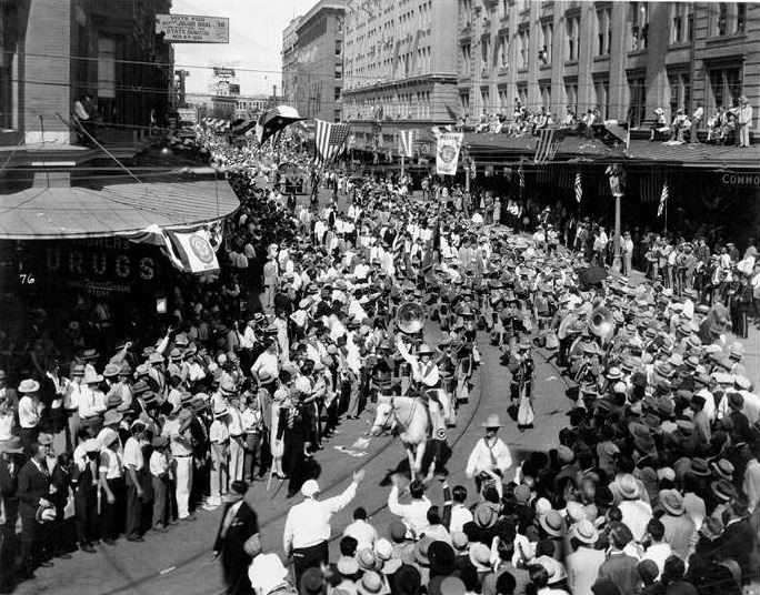 Old Gray Mare Band in American Legion Parade, San Antonio, 1928