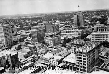 Bird's-eye view looking northwest, from the Smith Young Tower, San Antonio, 1929