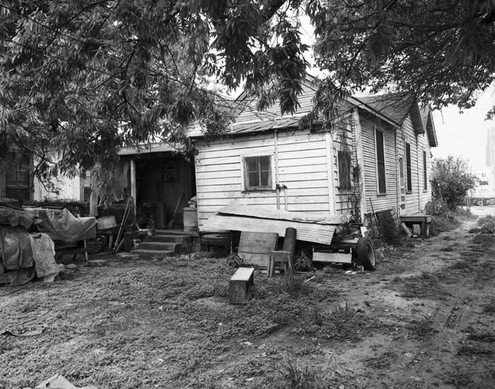 Back of one-story frame duplex, 321 Columbus Street, San Antonio, 1920s