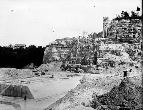 Olmos Dam under construction, 1926