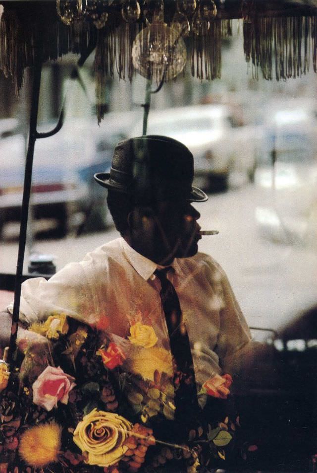 Man and Flowers, New York, circa 1950s