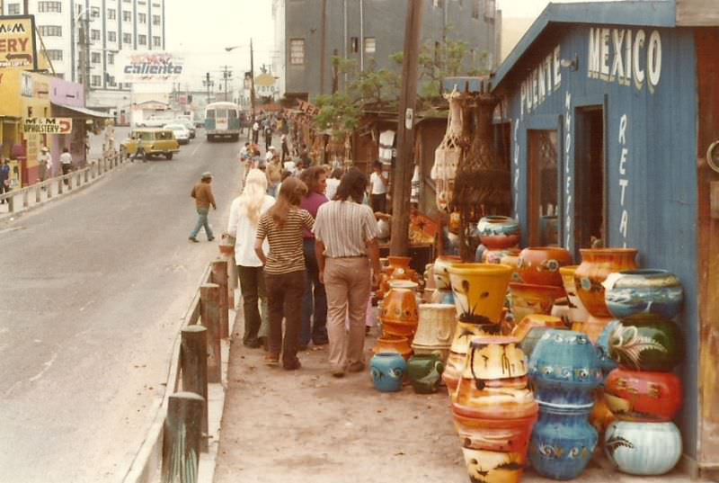 Shopping in Tijuana. Not far from the U.S. and Mexico border, 1977