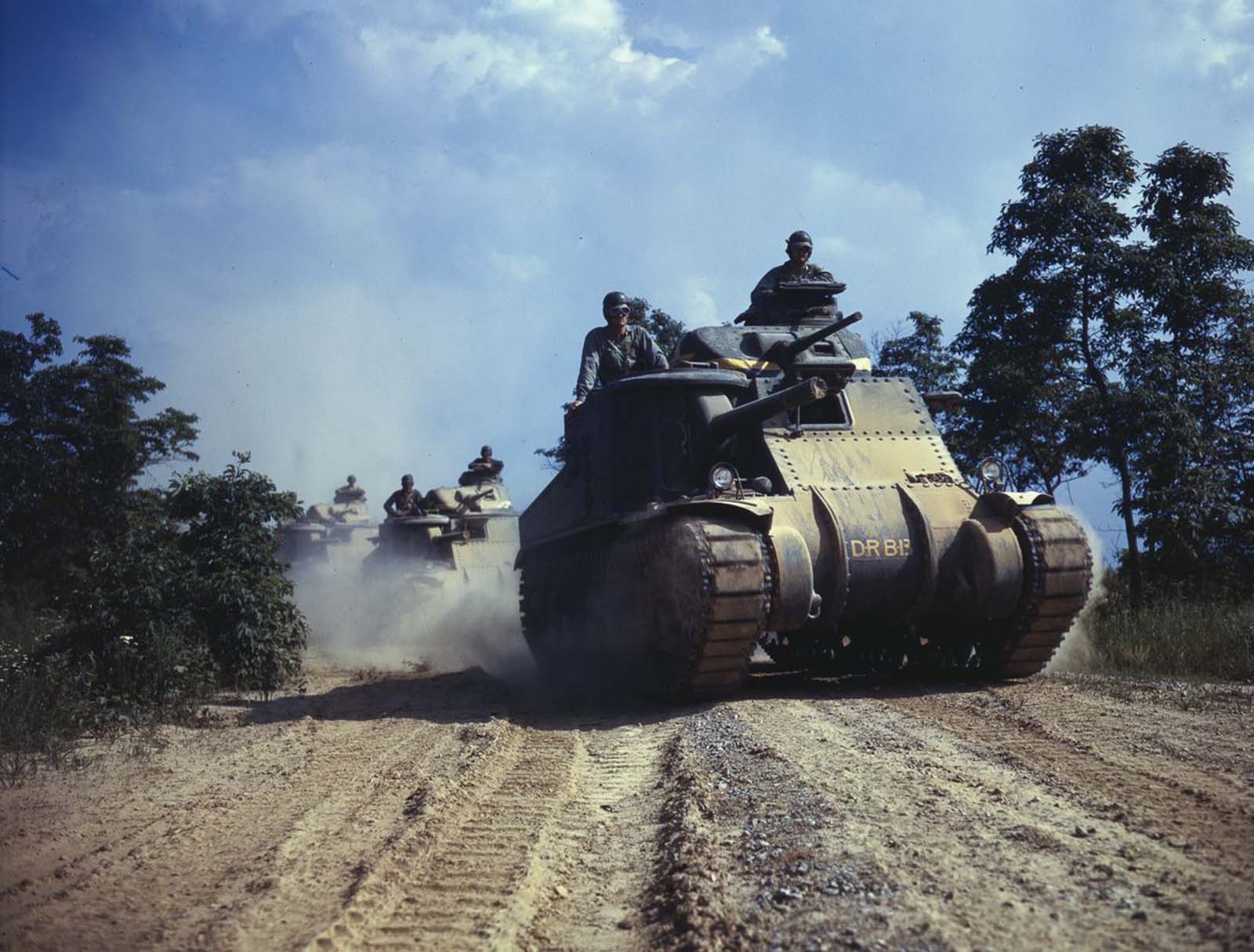 M3 tanks in action.