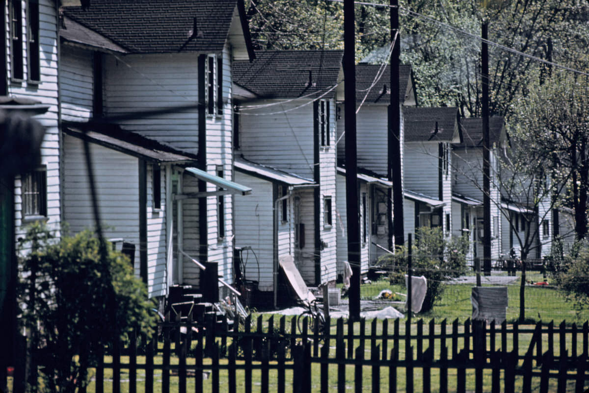Rear view of Supervisors’ Housing in Dehue, West Virginia, a Youngstown Steel Corporation Company town near Logan.