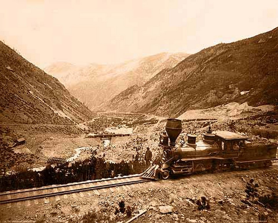 A Train Above Georgetown on the Loop”. The Loop, Near Georgetown”1881