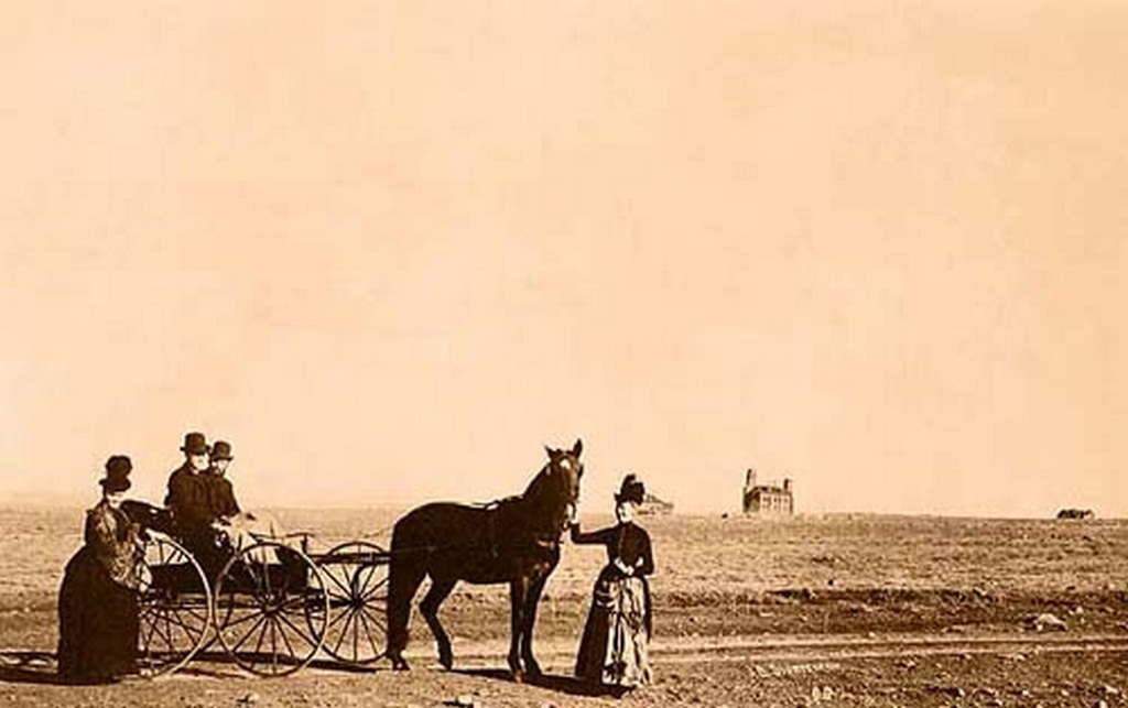 Old Main from 9th and College looking East, 1886