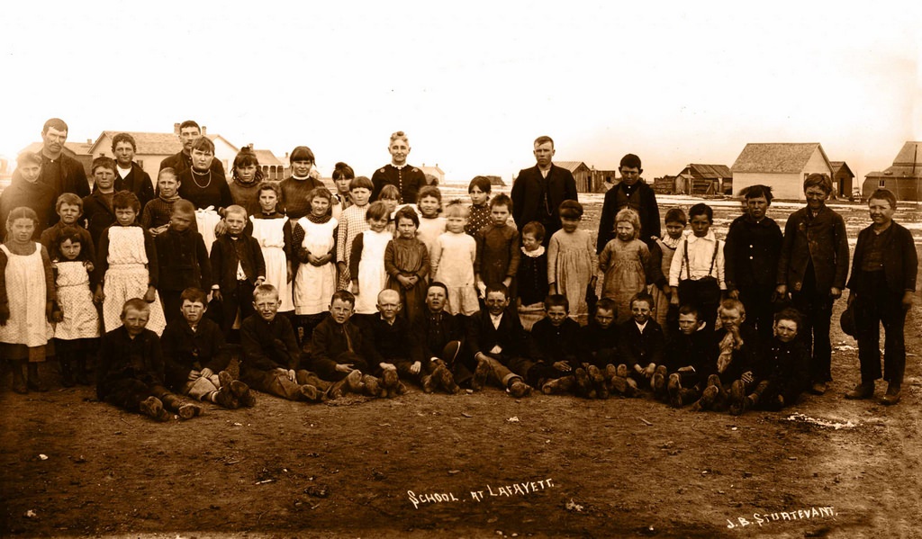 First School Class in Lafayette, 1889