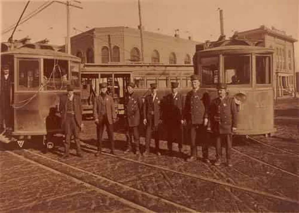 Boulder Railway Cars and Conductors, 1881