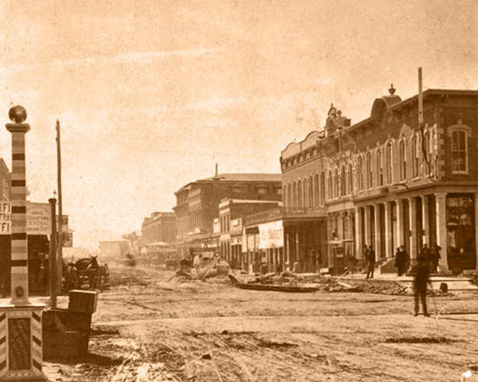 Larimer Street under Construction, 1870