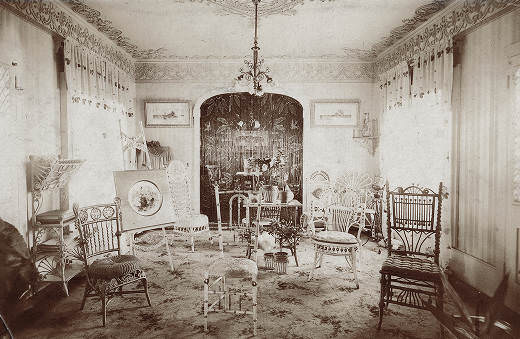 Interior of Frank W. Ball Home, 1895