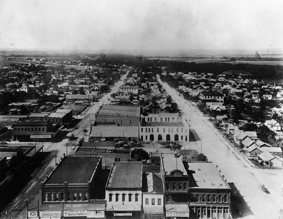 Aerial view of downtown Fort Worth, 1890