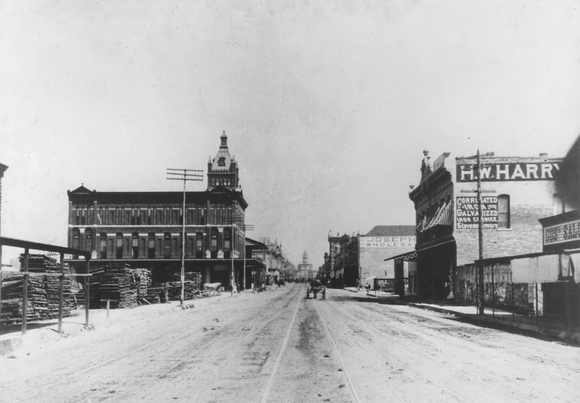 Commerce Club (now Fort Worth Club) and other buildings, 1890