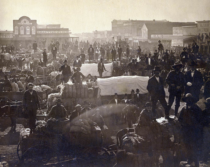 Cotton Sale in Downtown Fort Worth, 1878