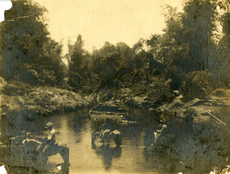 Mounted Troops Crossing a Stream, 1899