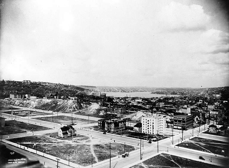 Lake Union from Denny Regrade neighborhood, 1895