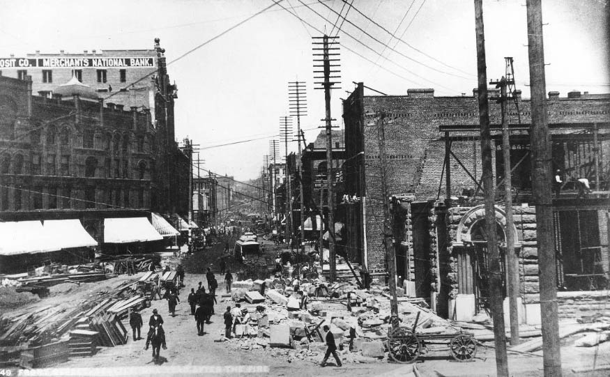 1st Ave., looking north from Pioneer Square, 1890