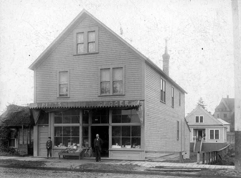 Pitts Grocery Store, Broadway & E. Pike St., Seattle, 1890