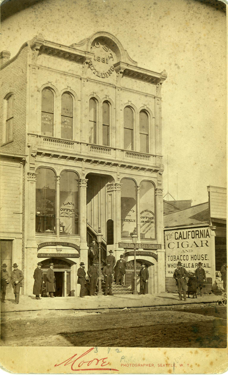 Post Building, northeast corner of Yesler Way and Post St, 1891