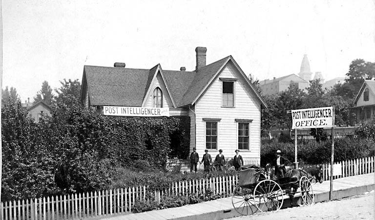 Post Intelligencer newspaper office, June 1889