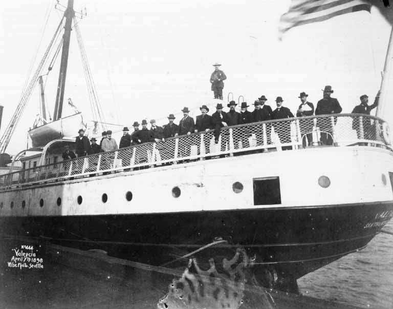Steamship Valencia leaving Seattle, April 7, 1898