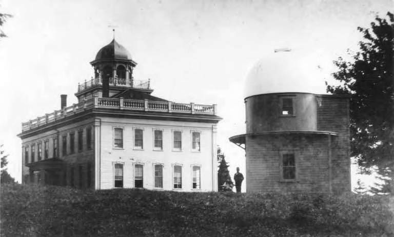 Territorial University building and Observatory between Union and University Streets, 1870