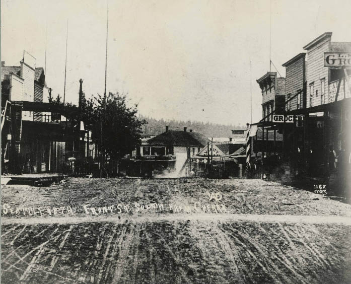 1st Ave. looking south from Cherry Street, 1874