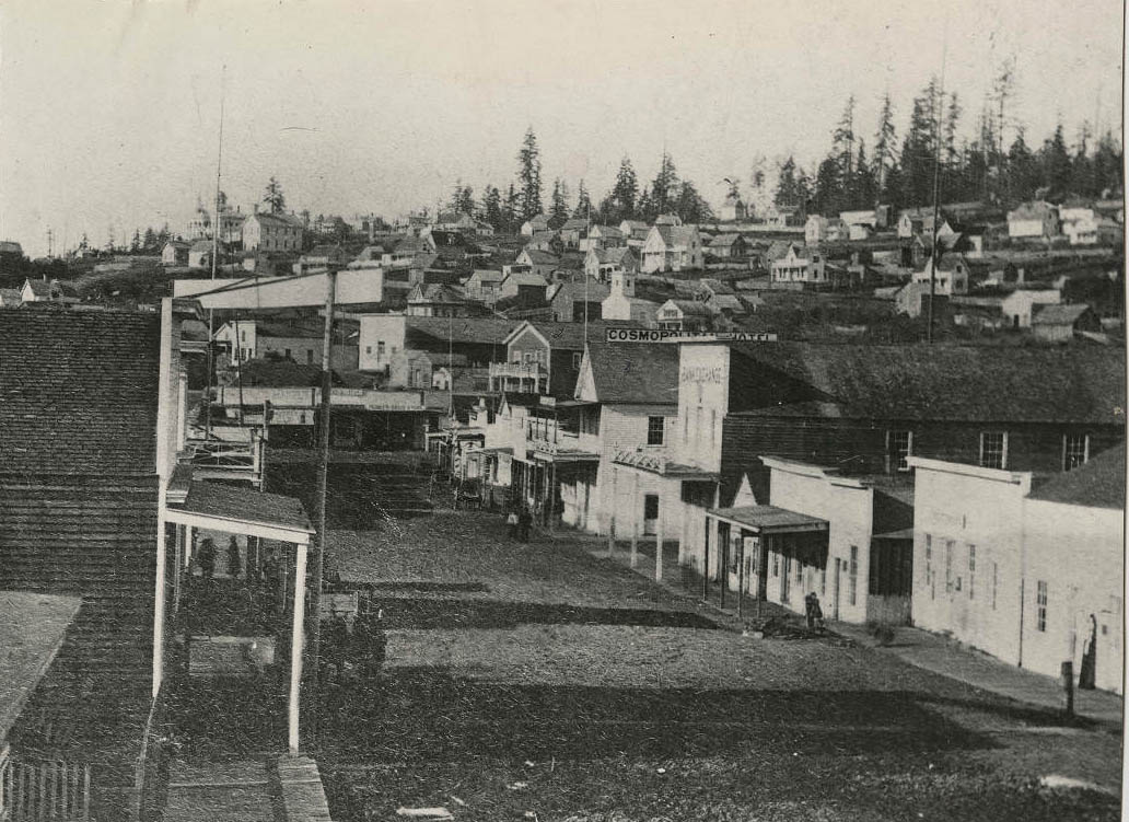 1st Ave. looking north from Cherry Street, 1876