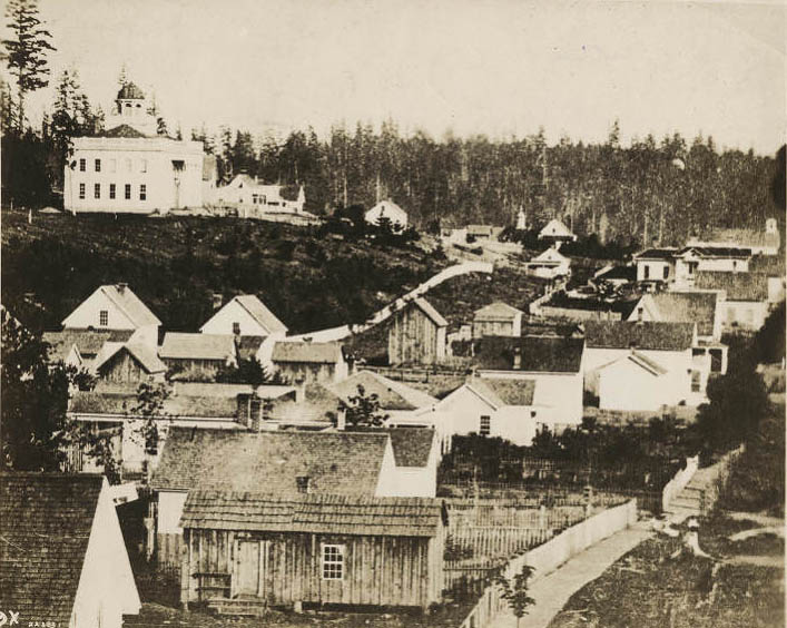 View south from near 3rd Ave. and Pike Street, 1878