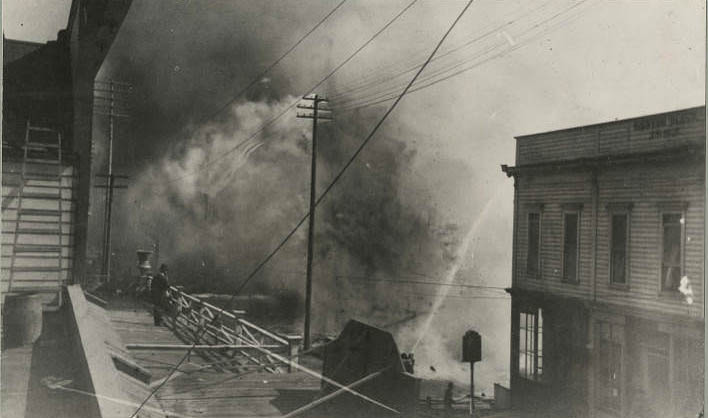 Fire at 1st Ave. and Madison Street, June 6, 1889