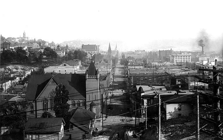 3rd Ave. and Pine St., looking southeast, 1891